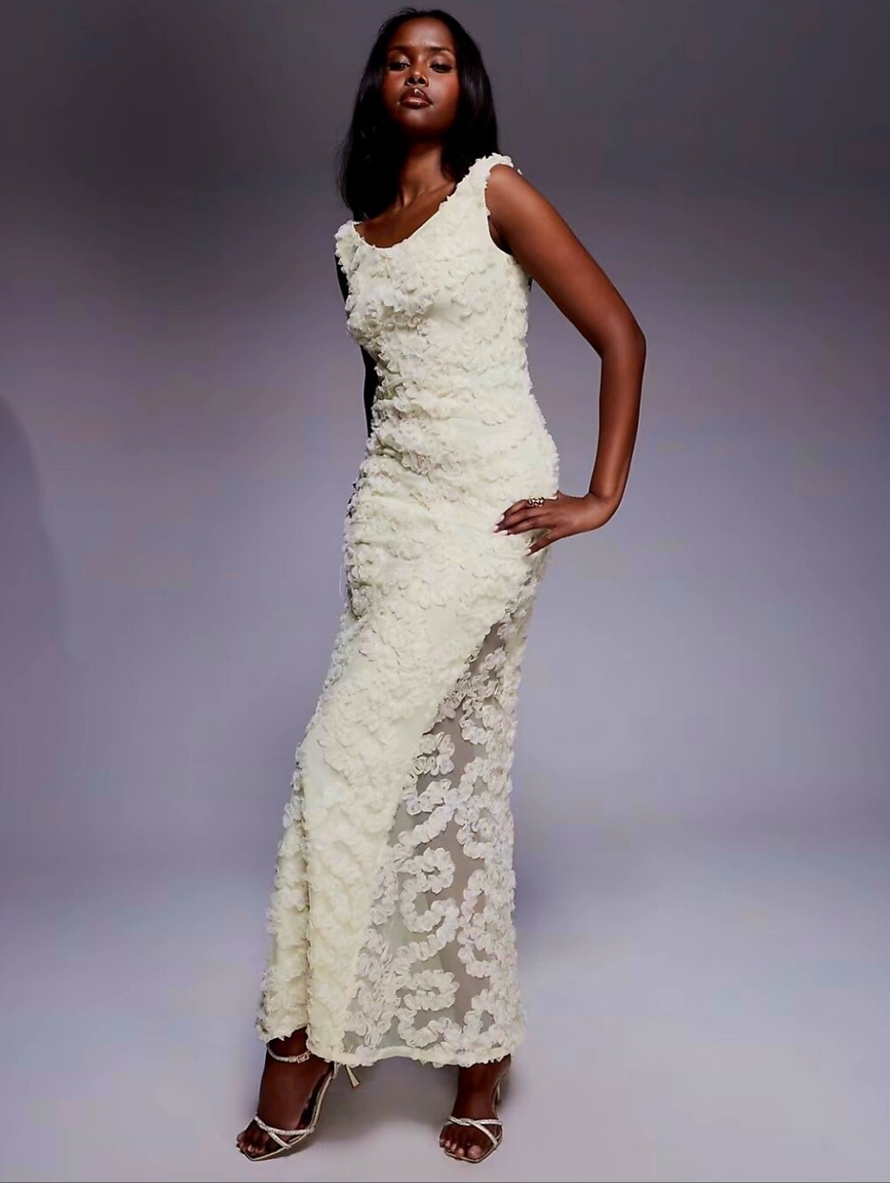 ASOS Wedding Gown Rehearsal Dinner Bridal Shower Dress Ruffle Floor Length 6